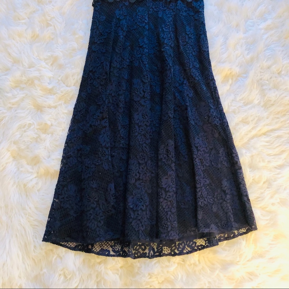 DONNA KARAN Floral Lace Midi Dress Sz 8 - Picture 12 of 15